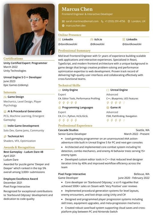 reactive resume 模板一